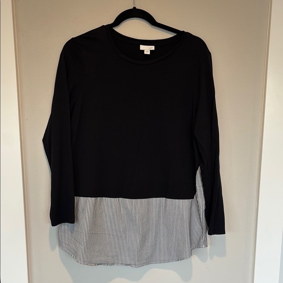 J. Jill Tops - J. Jill Black and Gray Boxy Blouse - Large